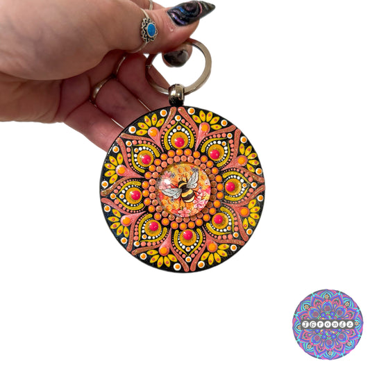 Bee Mandala Purse Pendant 3”