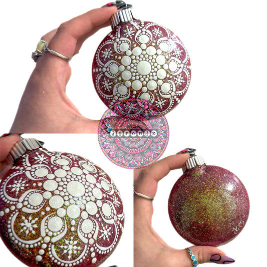 3” Snowflake Mandala Glitter Ornament