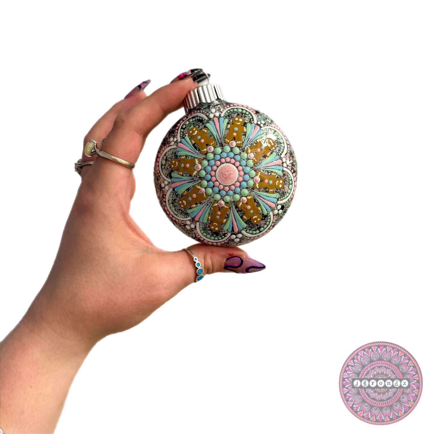 3” Gingerbread Mandala Glitter Ornament