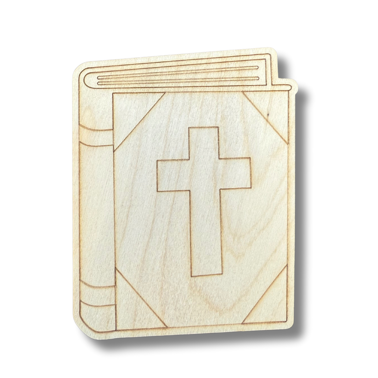 Unfinished Wood Etched Religious Book Shape | Paint By Line Crafts | up to 30" DIY