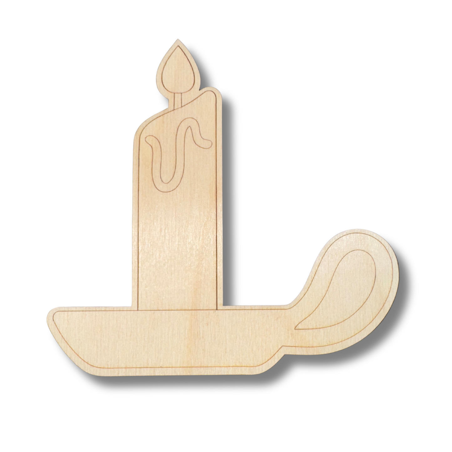 Unfinished Wood Etched Melting Candle Up Shape | Paint By Line Crafts | up to 30" DIY