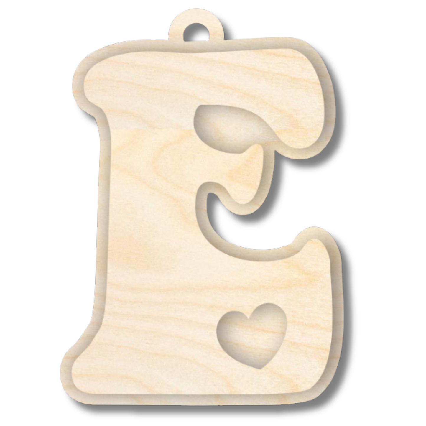 Unfinished Wood Layered Letter Valentines Tags | A-Z | 2 Piece | 6" Tall | 1/8" Wood | Wood Craft DIY