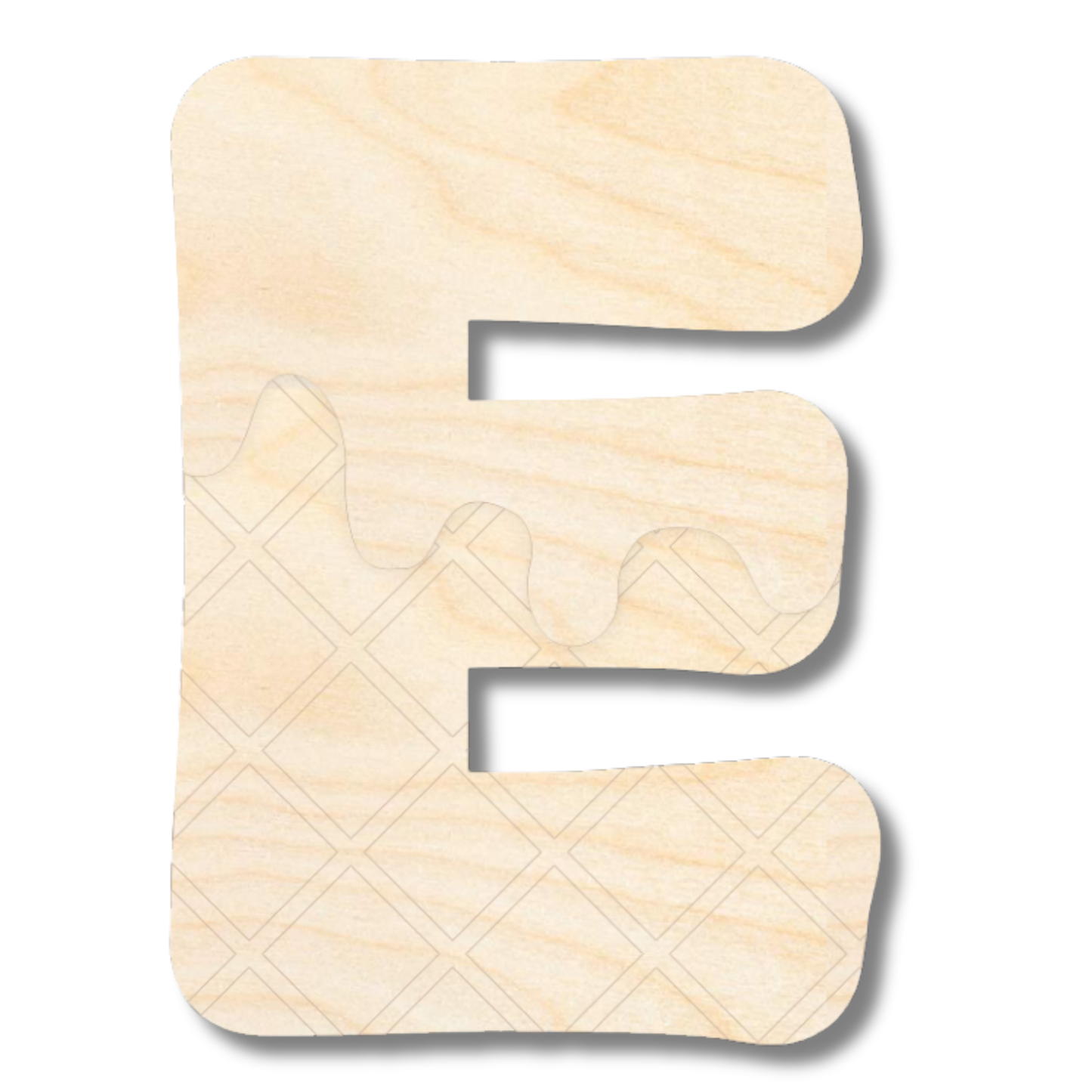 Unfinished Wood Layered Etched Themed Letters | Ice Cream | A-Z | 2 Piece | up to 24"