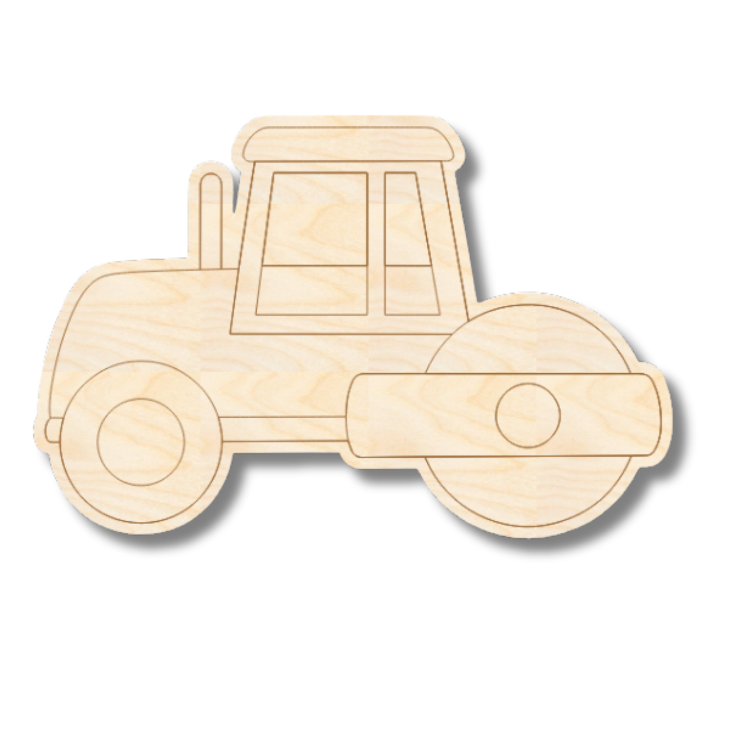 Unfinished Wood Etched Steam Roller Shape | Paint By Line Crafts | up to 30" DIY