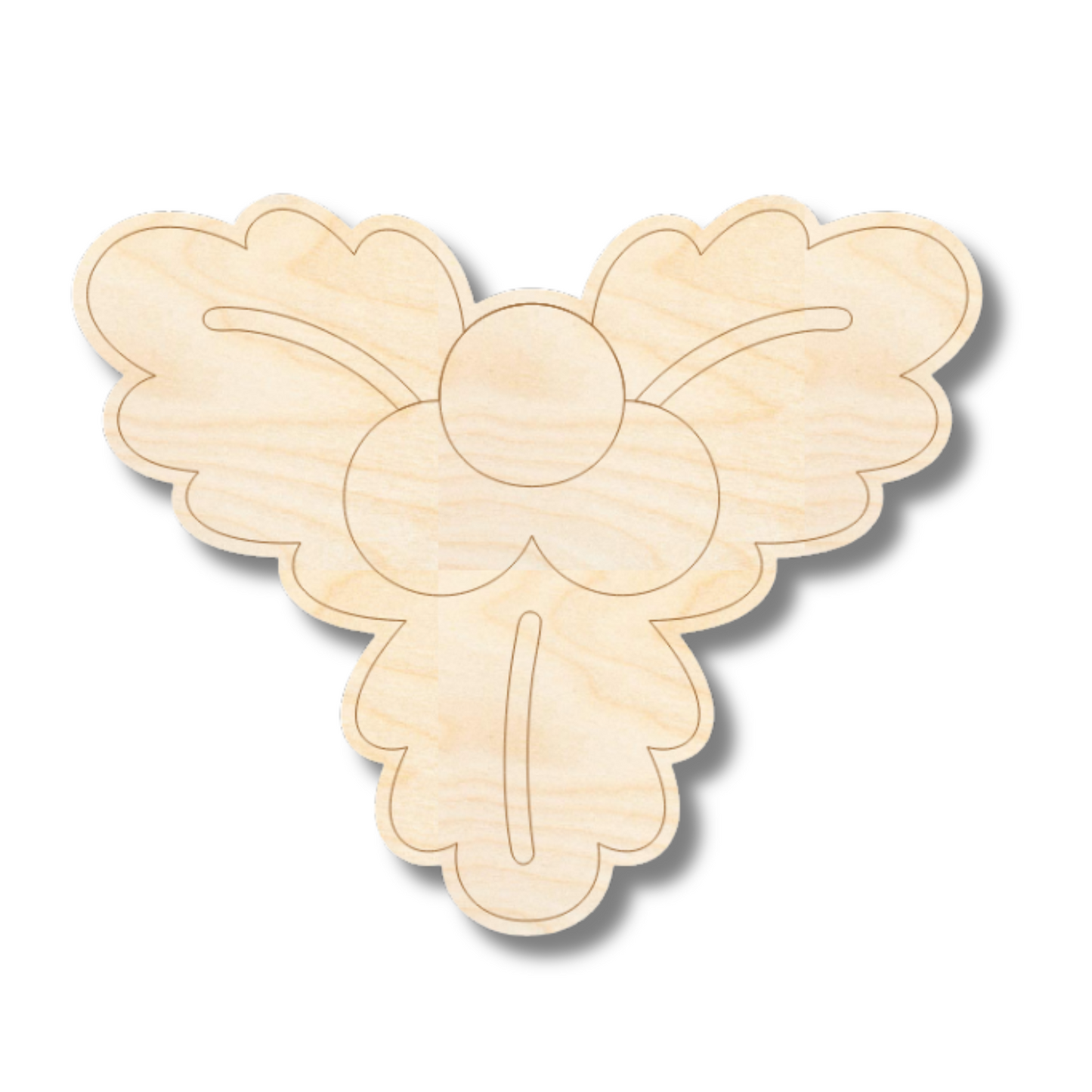 Unfinished Wood Etched Holly Shape | Paint By Line Crafts | up to 30" DIY