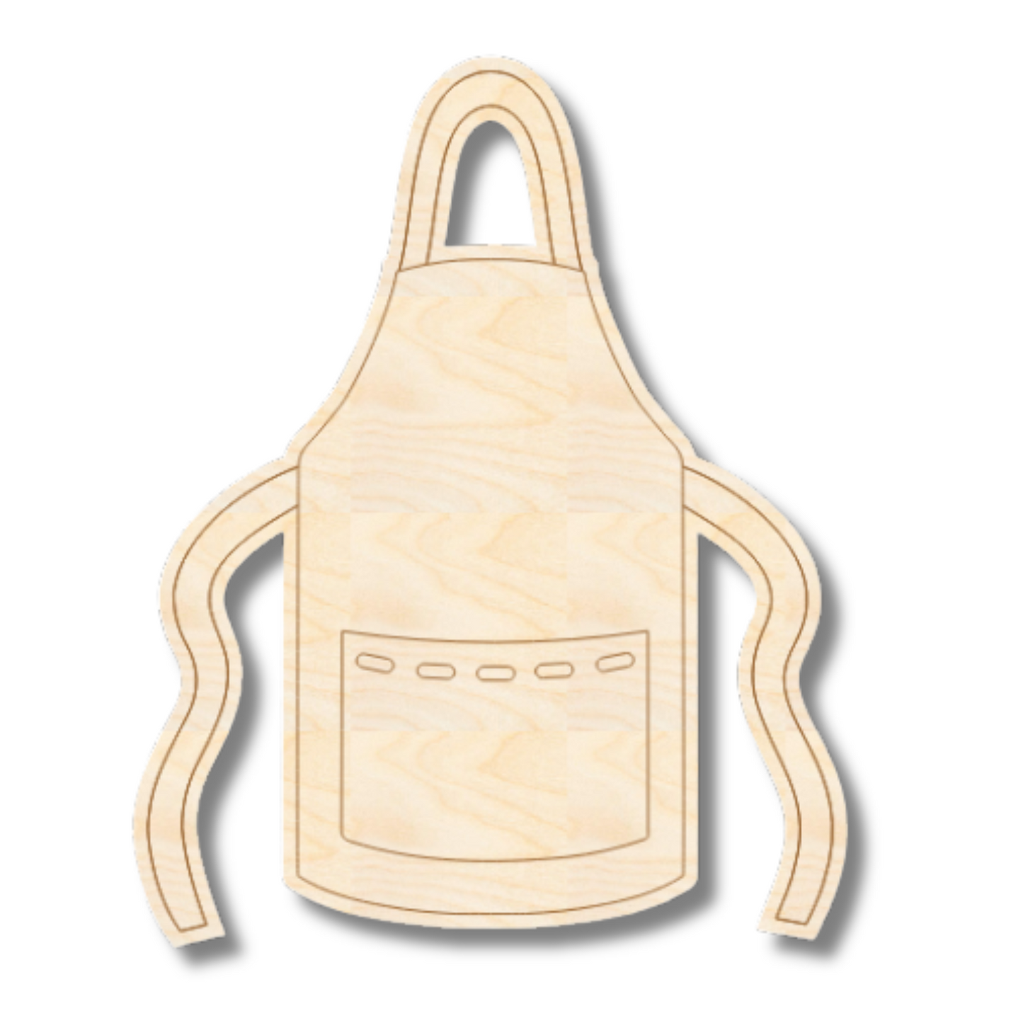 Unfinished Wood Etched Baking Apron Shape | Paint By Line Crafts | up to 30" DIY