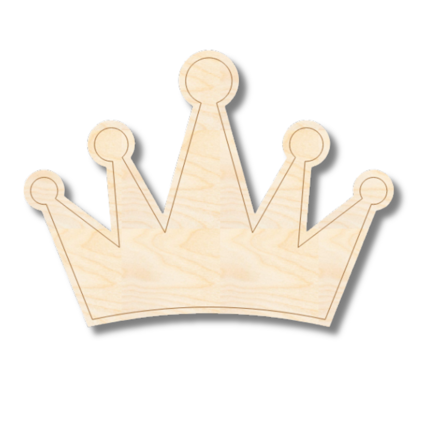 Unfinished Wood Etched Crown Shape | Paint By Line Crafts | up to 30" DIY