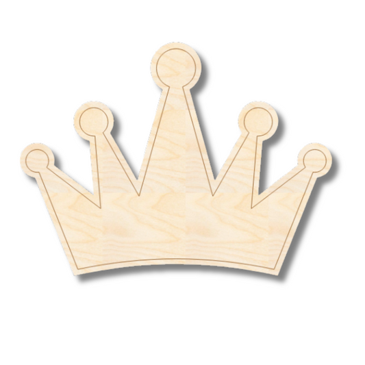 Unfinished Wood Etched Crown Shape | Paint By Line Crafts | up to 30" DIY