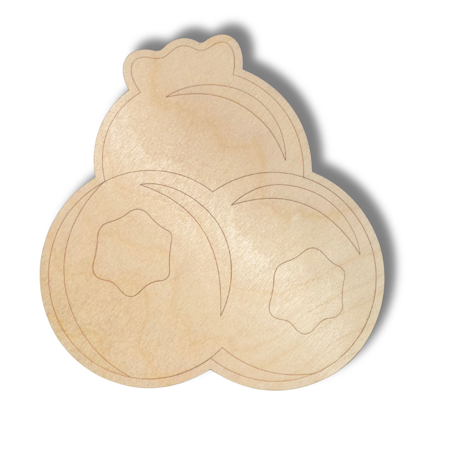 Unfinished Wood Etched Blueberry Shape | Paint By Line Crafts | up to 30" DIY