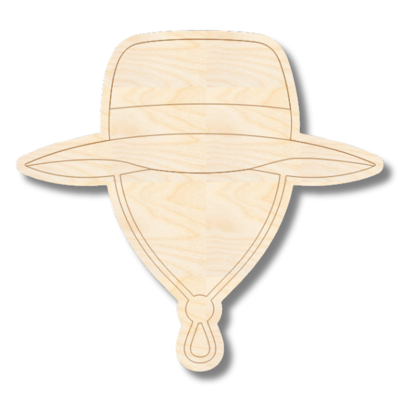 Unfinished Wood Etched Safari Hat Shape | Paint By Line Crafts | up to 30" DIY
