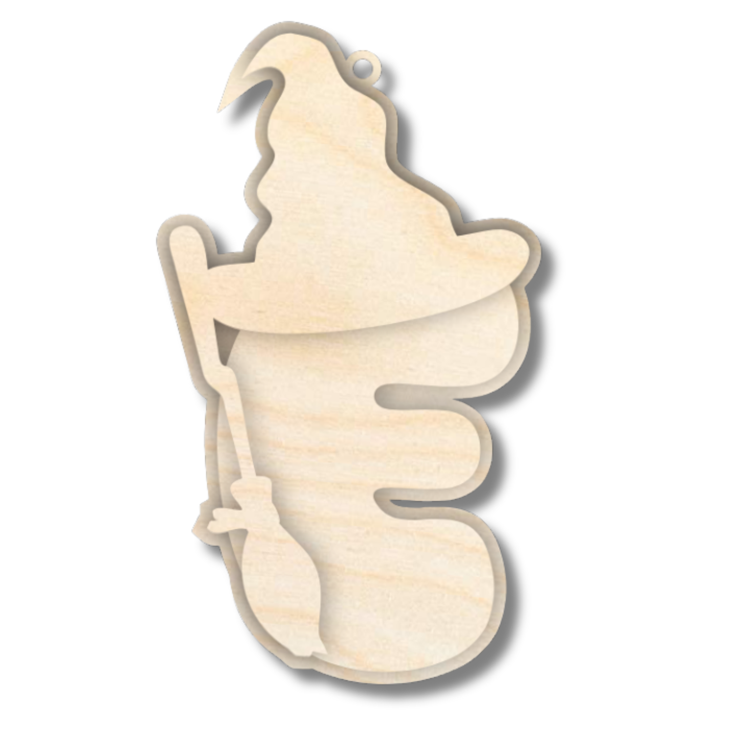 Unfinished Wood Layered Letter Halloween Witch Tags | A-Z | 3 Piece | 6" Tall | 1/8" Wood | Wood Craft DIY