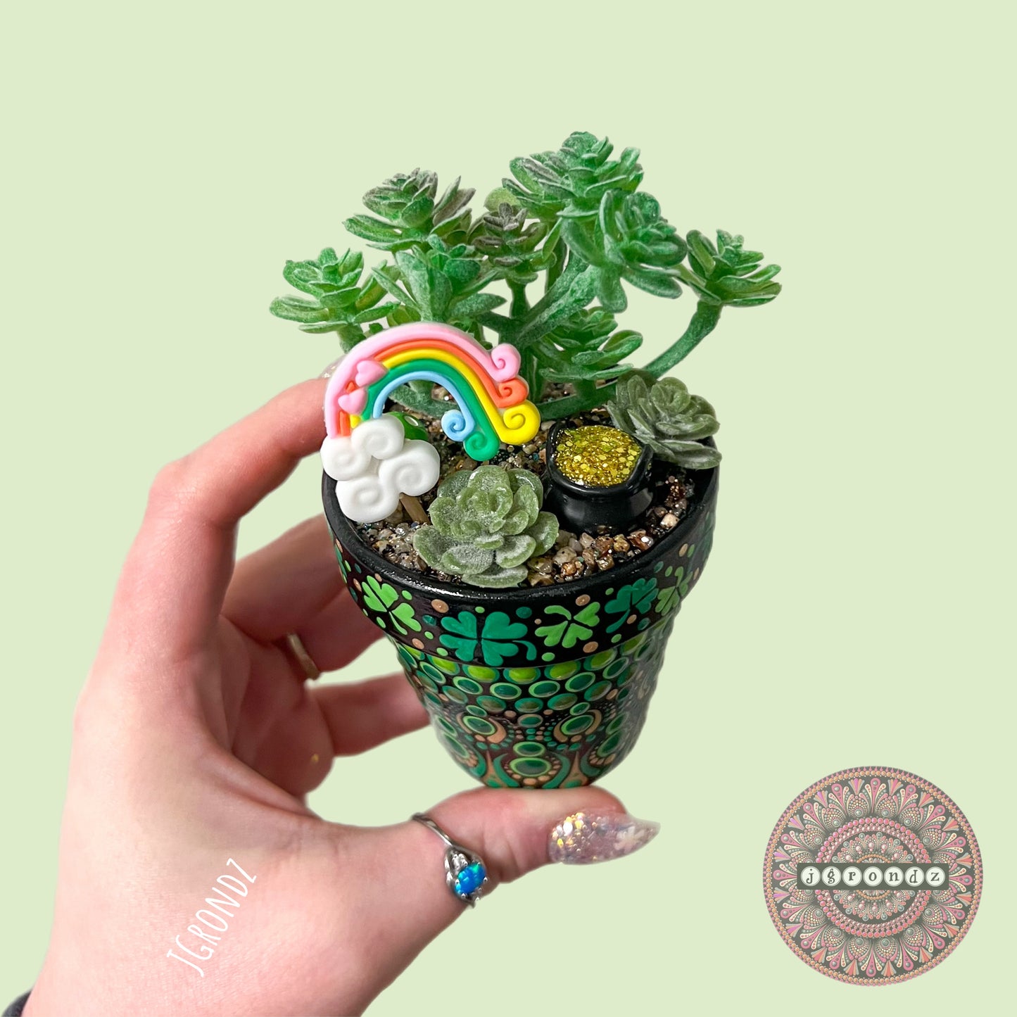 Luck-U-Lent Pot - St. 🍀 Day Painted Succulent Pot