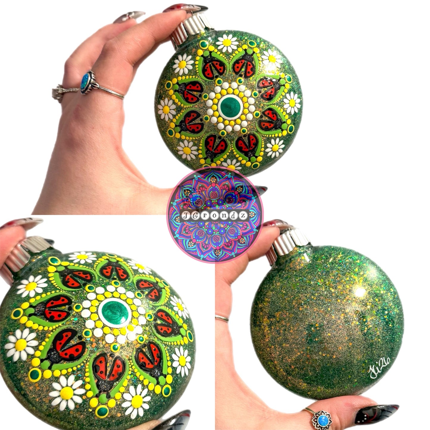 3” Ladybug Mandala Ornament