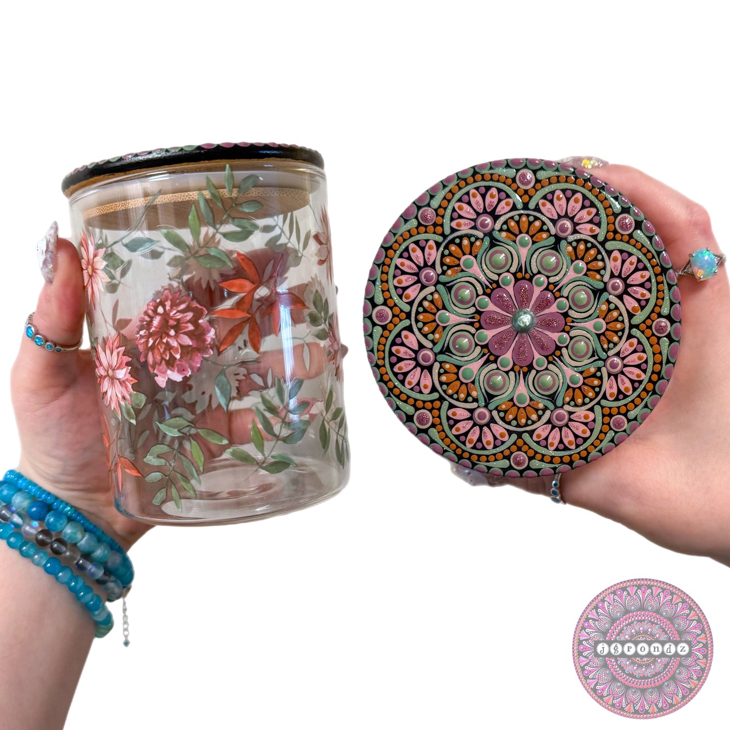 Floral Mandala Stash Jar