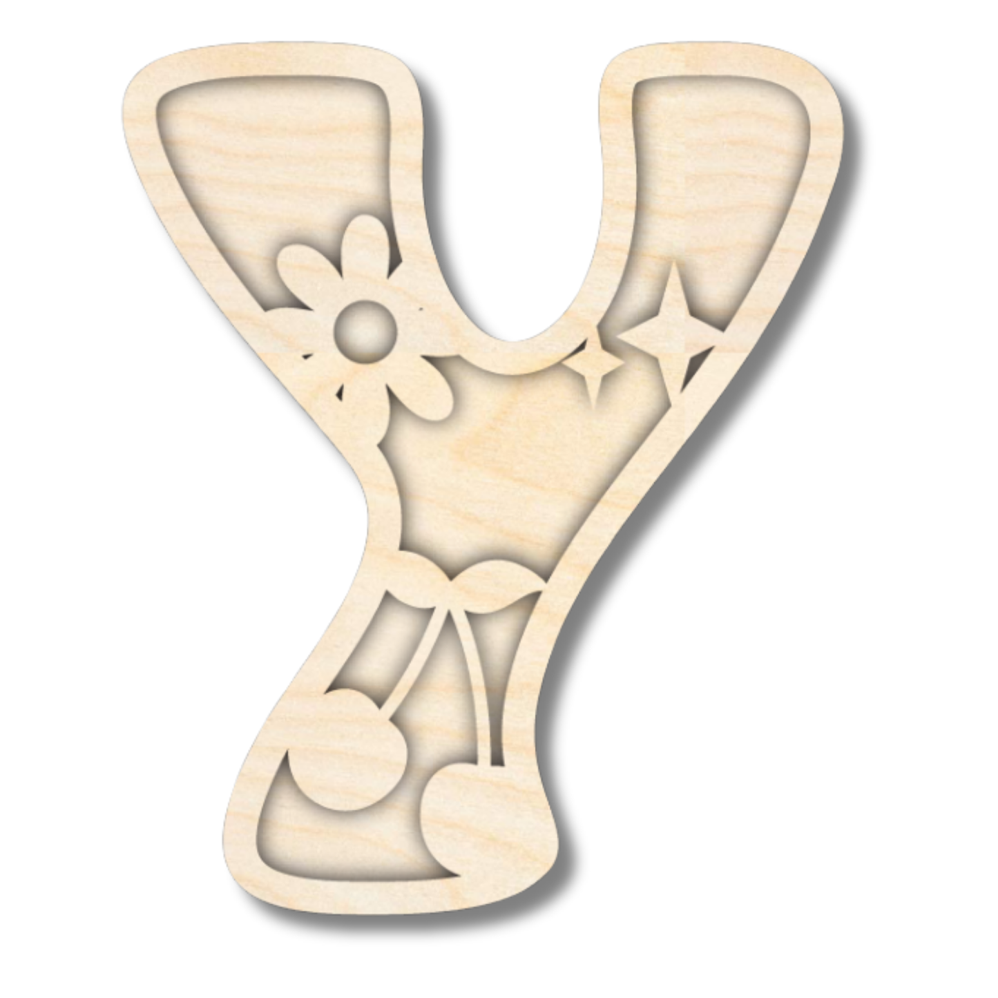 Unfinished Wood Layered Themed Letters | Groovy | A-Z | 2 Piece | up to 24"