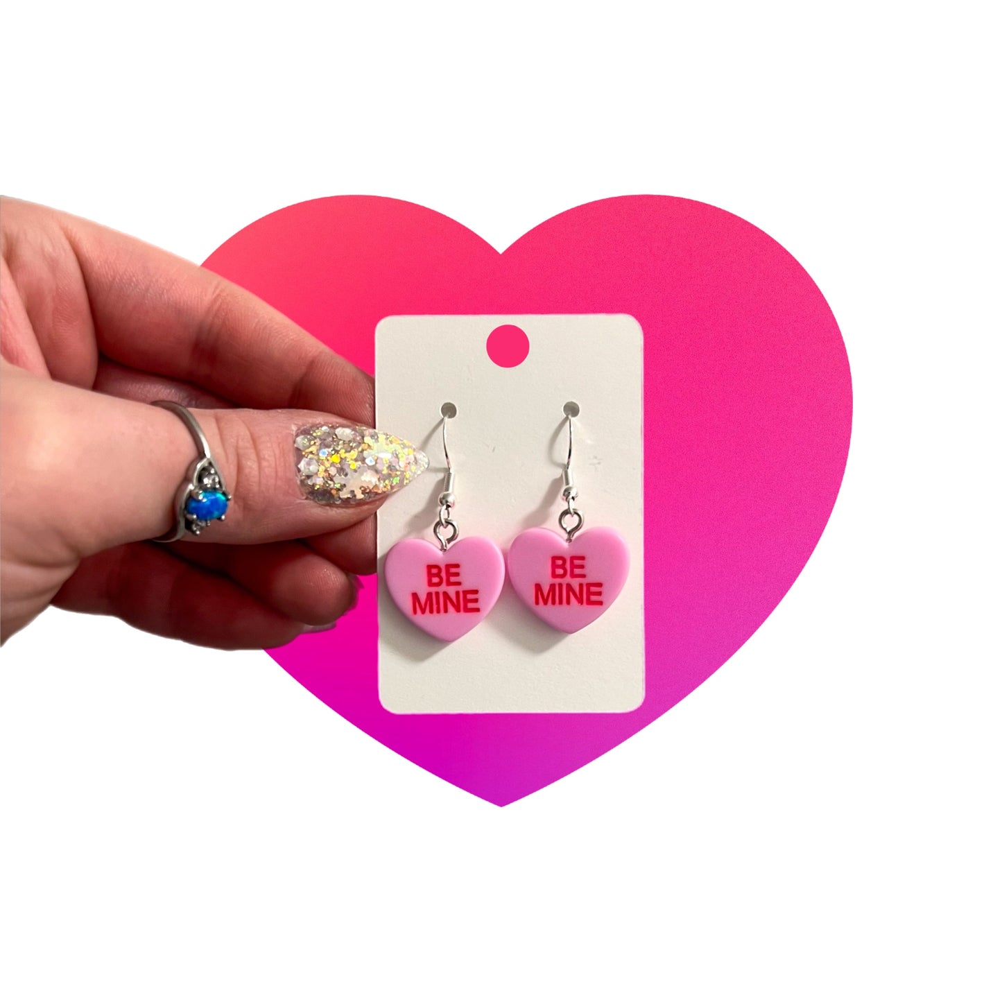 Conversation Heart Valentines Day Earrings