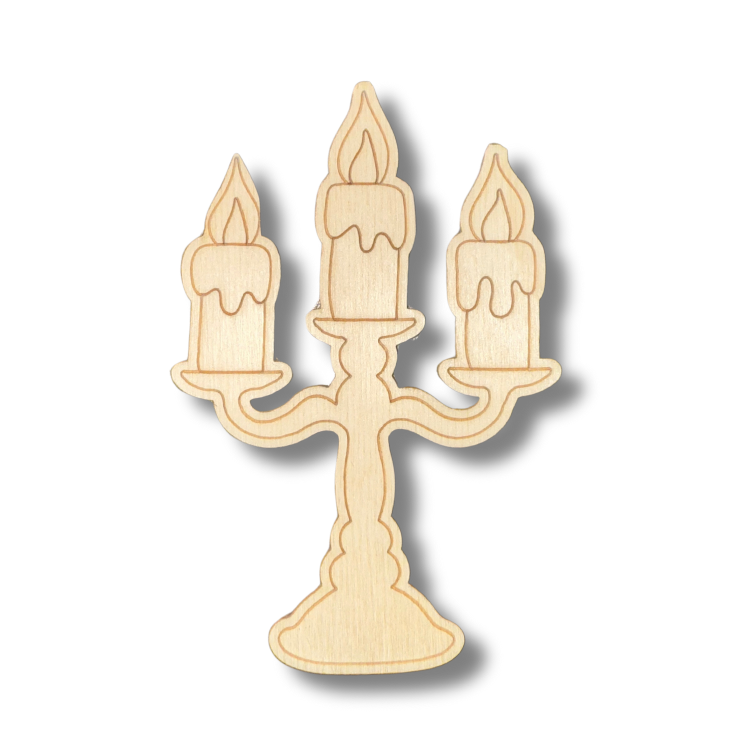 Unfinished Wood Etched Spooky Candles Shape | Paint By Line Crafts | up to 30" DIY