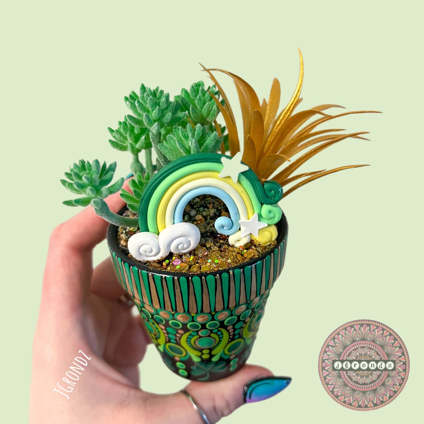 Luck-U-Lent Pot - St. 🍀 Day Painted Succulent Pot