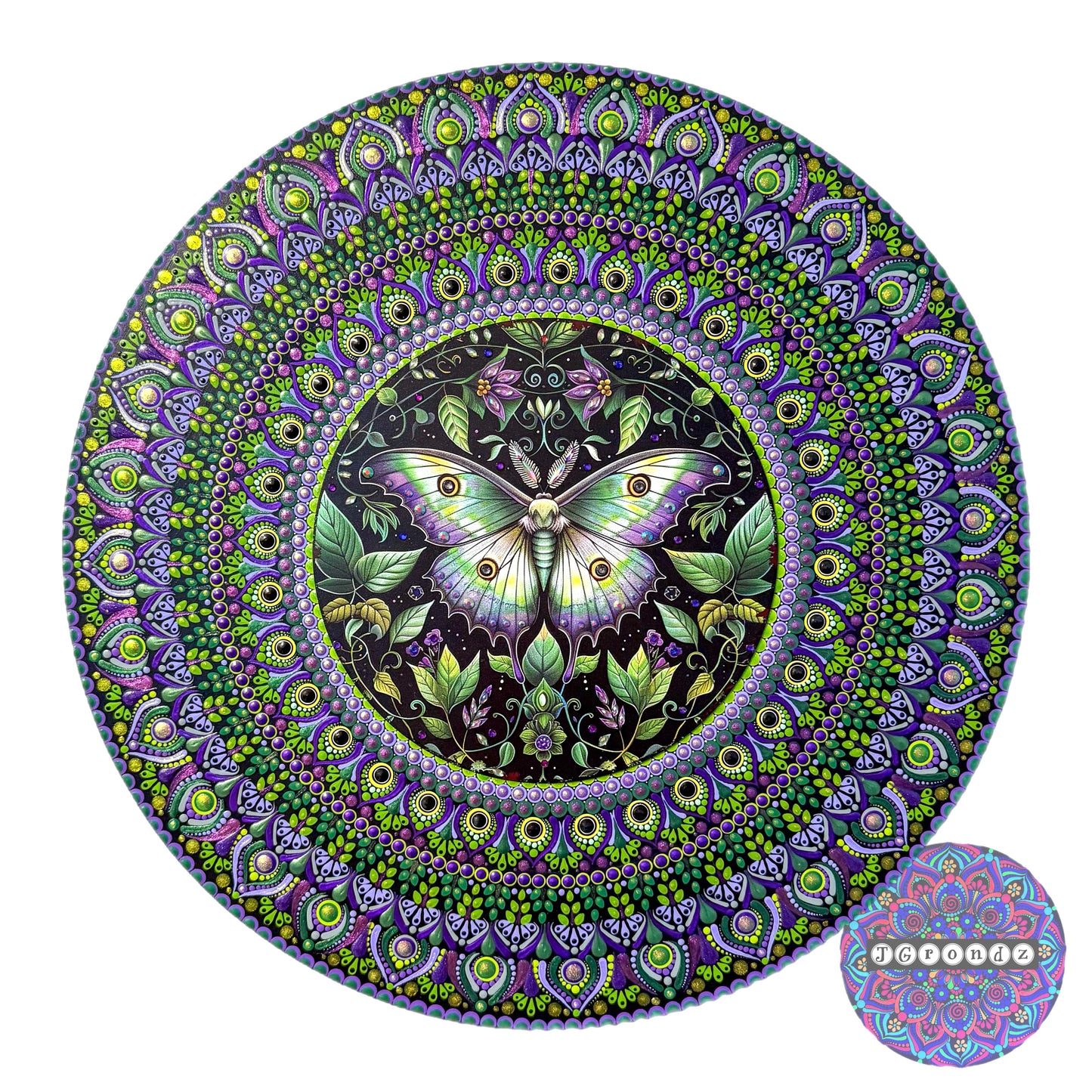 16” Moth Mandala Painting