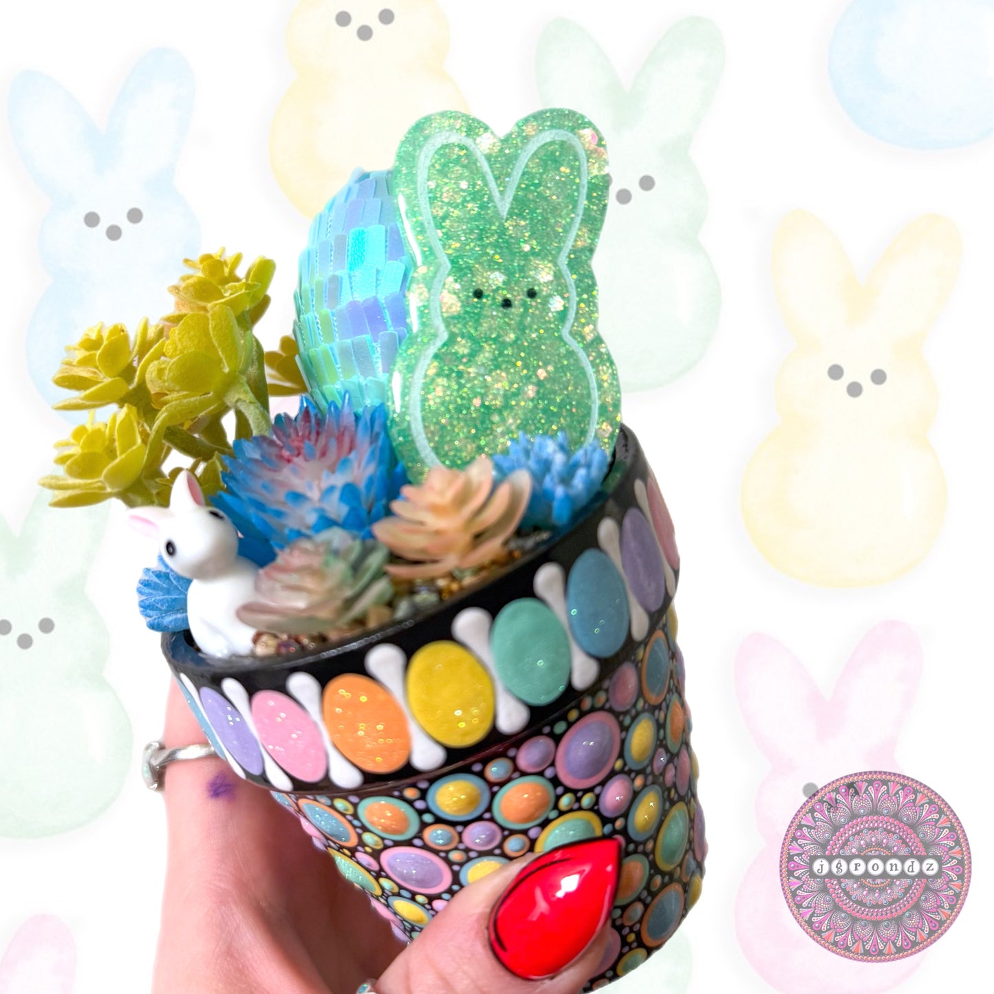 Peeps Hoppy Pot - Spring/Easter Pretty Pot