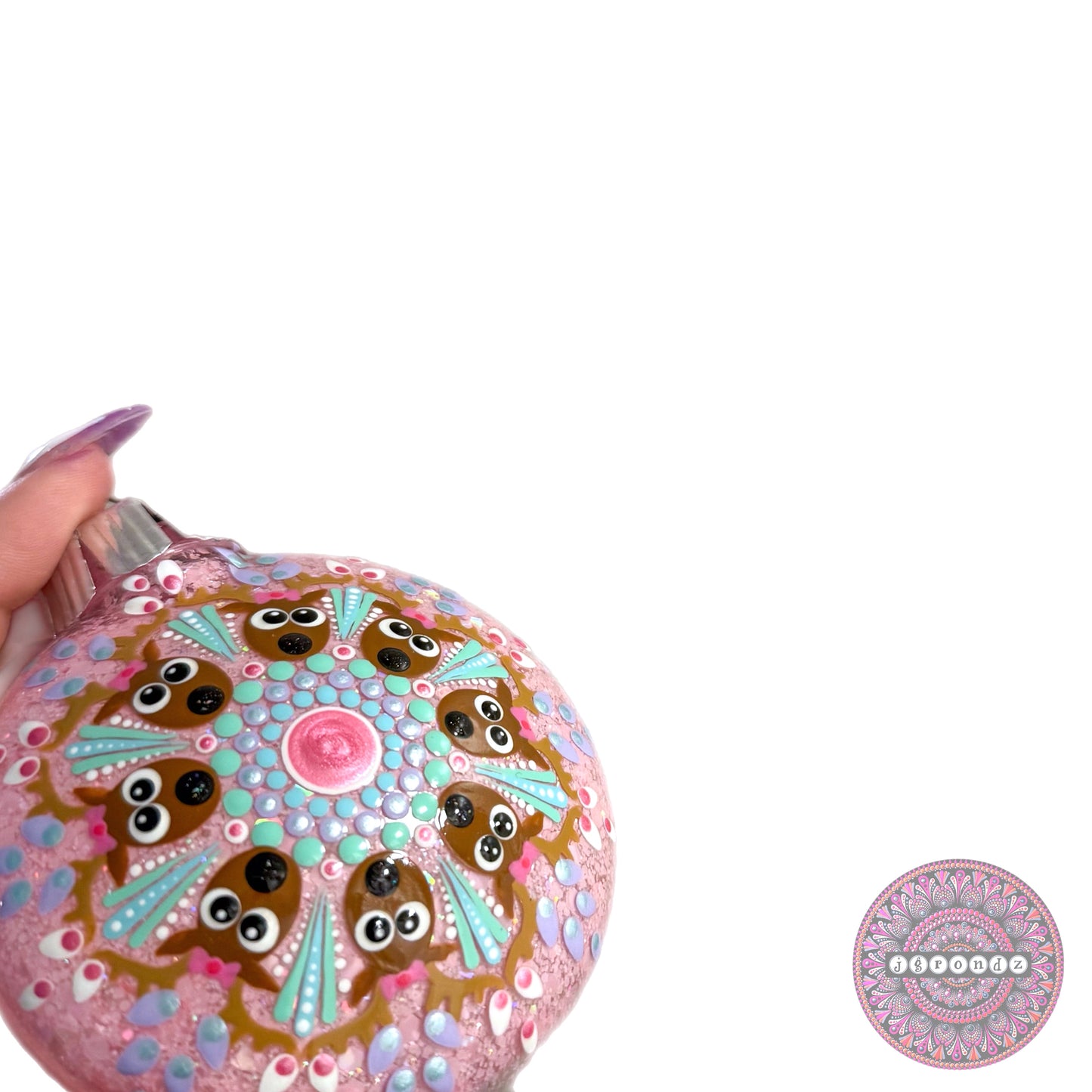 3” Reindeer Mandala Glitter Ornament