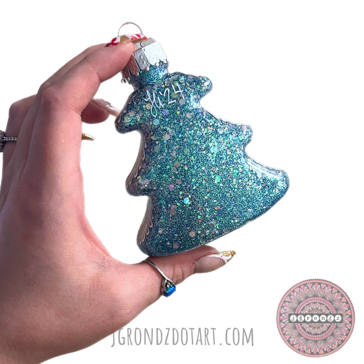 4” Christmas Tree Glitter Ornament