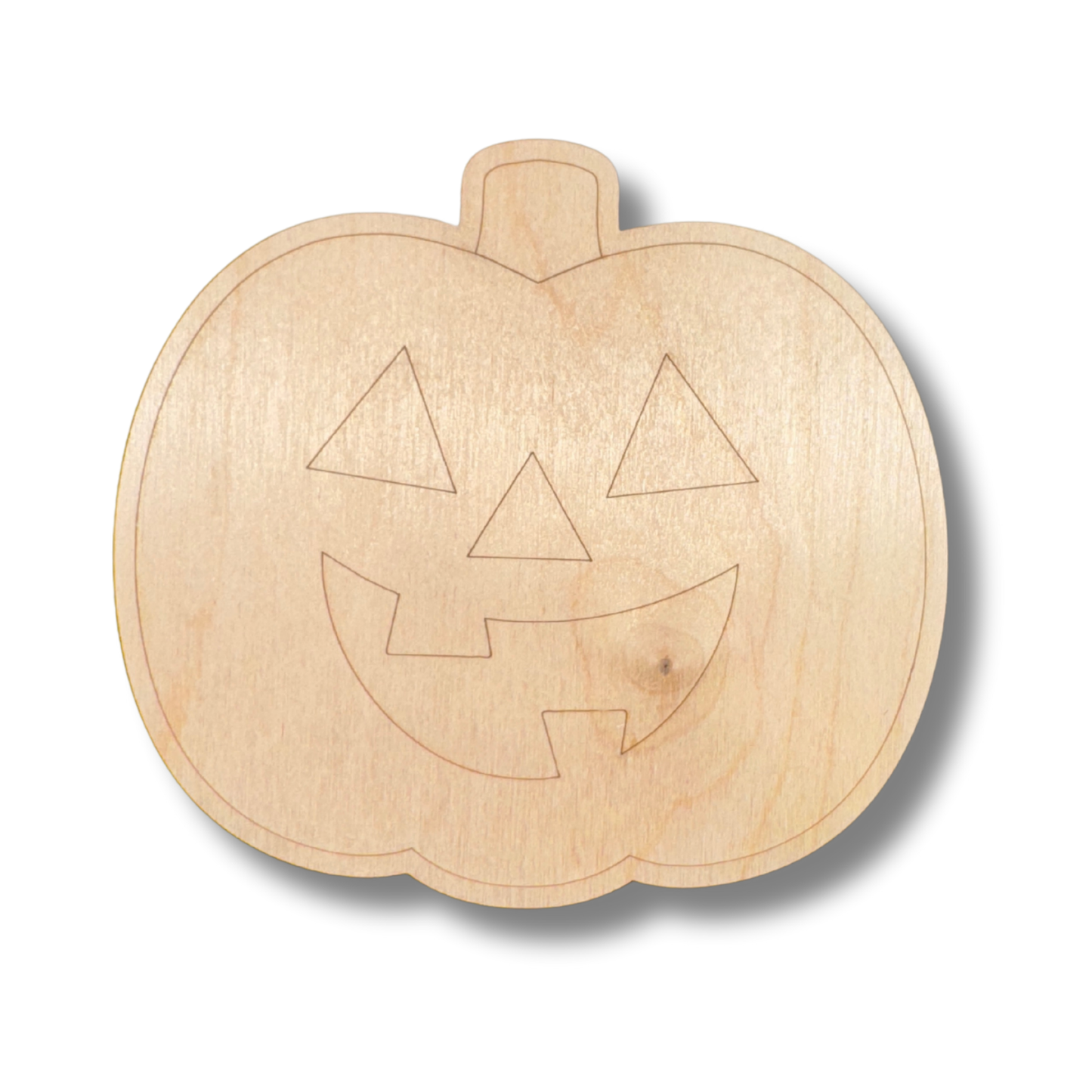 Unfinished Wood Etched Cute Jack o' Lantern Shape | Paint By Line Crafts | up to 30" DIY