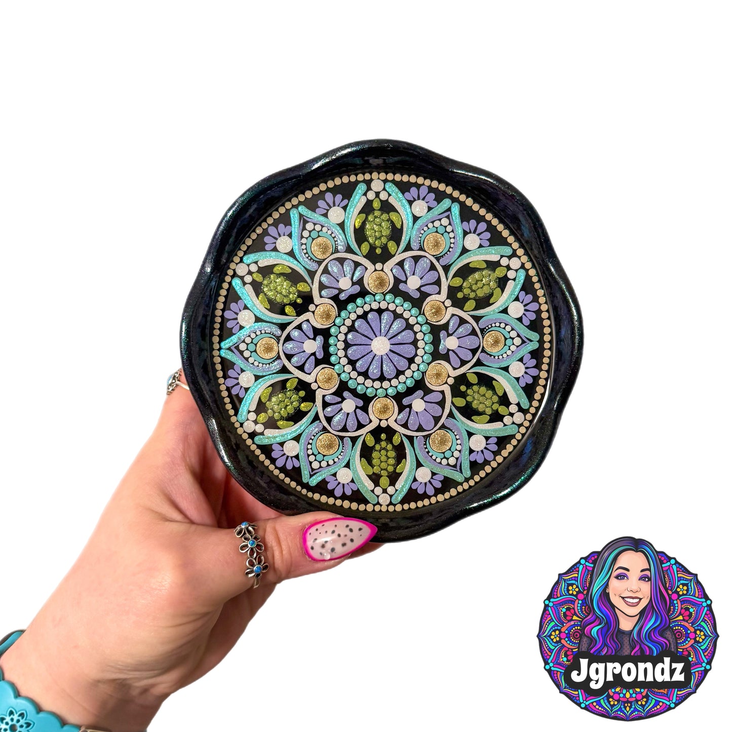 5” Mandala Scalloped Trinket/Jewelry Dish
