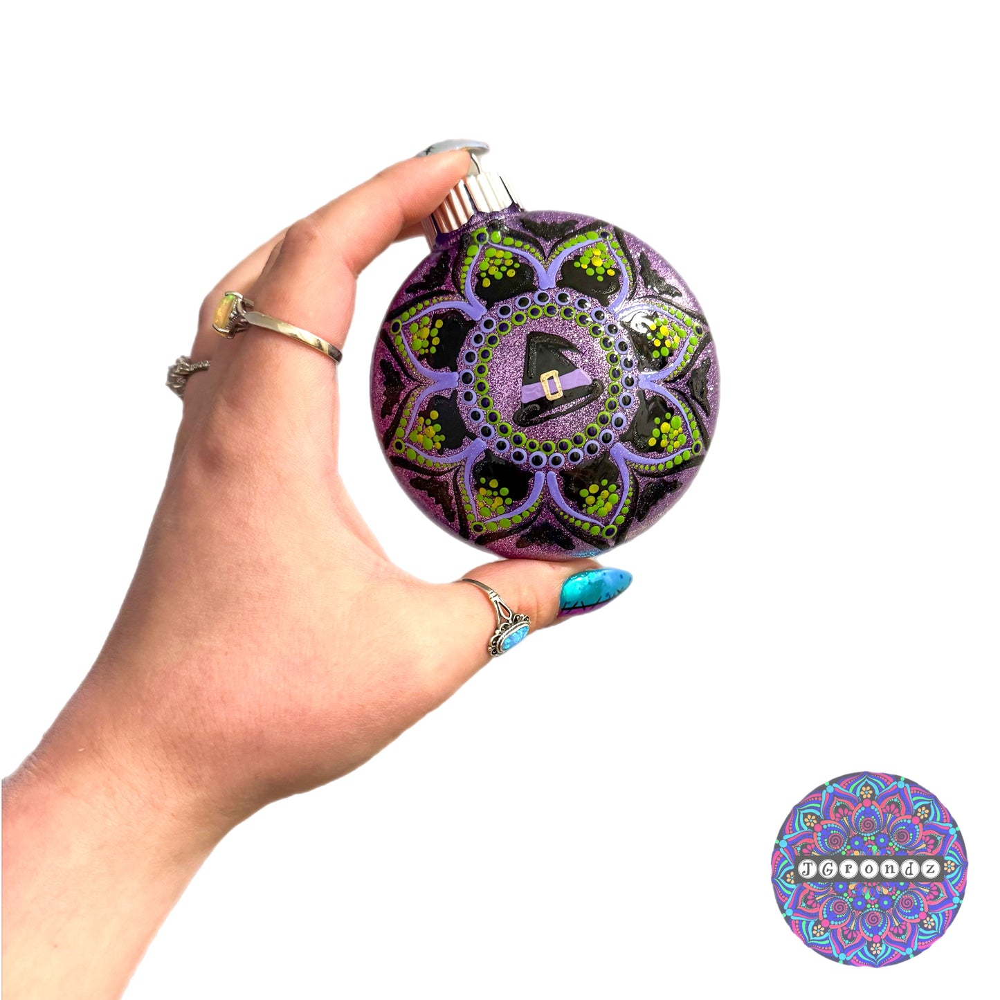 3” Halloween Mandala Glitter Ornament