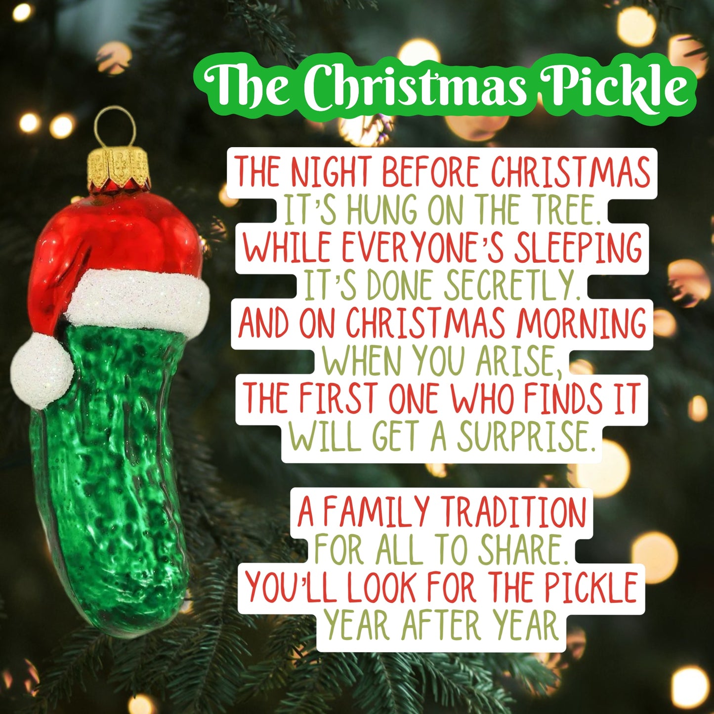 Pickle 4” Wood Ornament