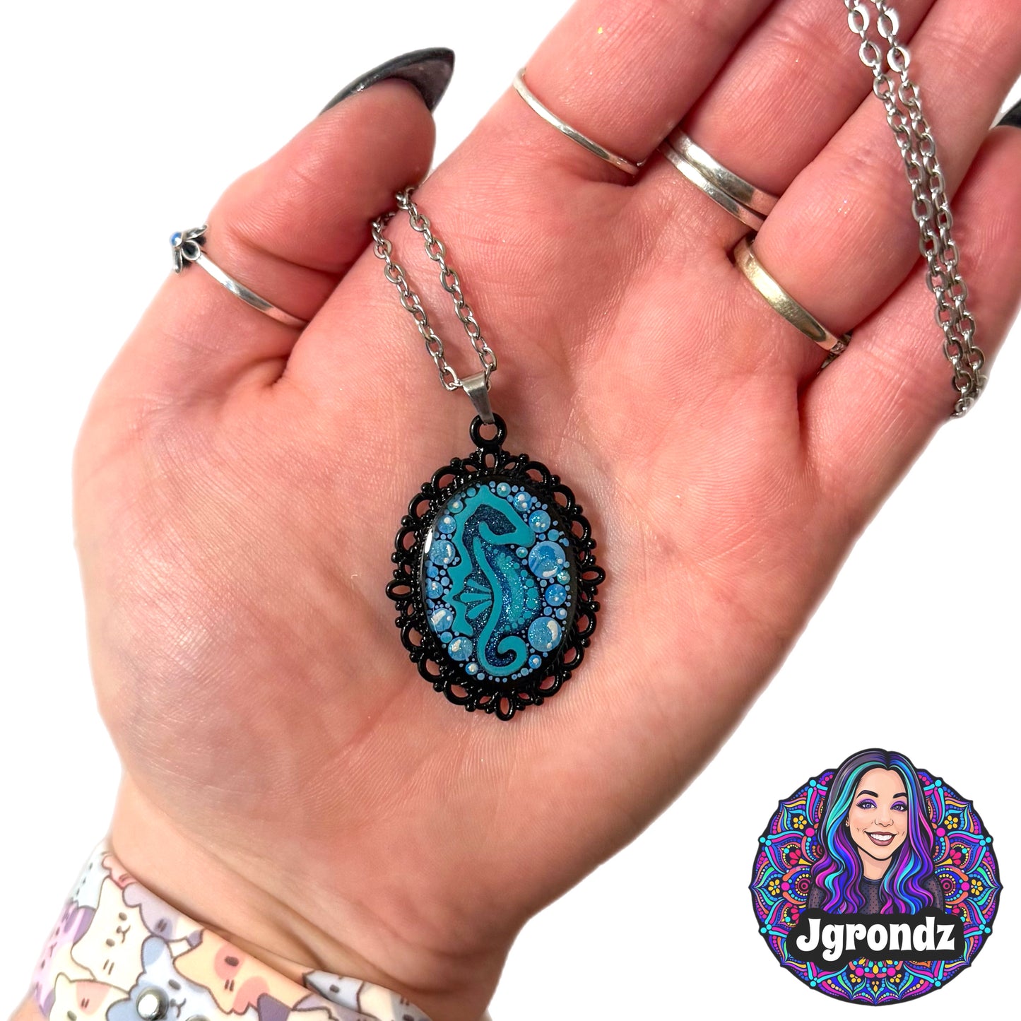 Seahorse Necklace Pendant w/ Chain