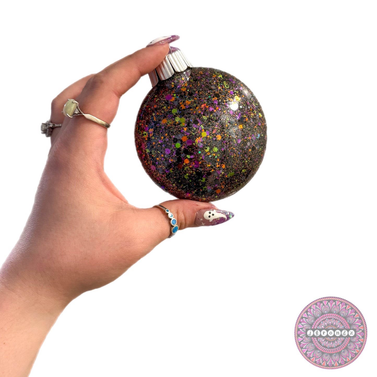 3” Halloween Mandala Glitter Ornament