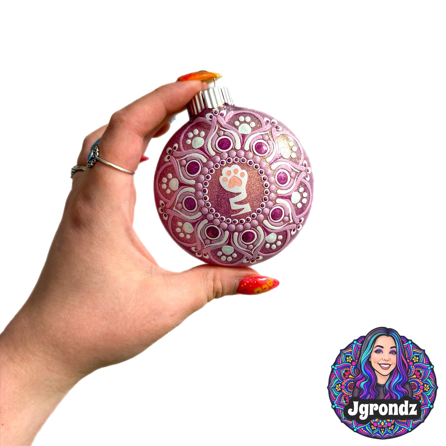 3” Cat Paw Mandala Ornament