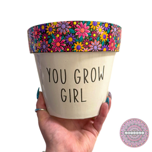 6” You Grow Girl Flower Border Pot