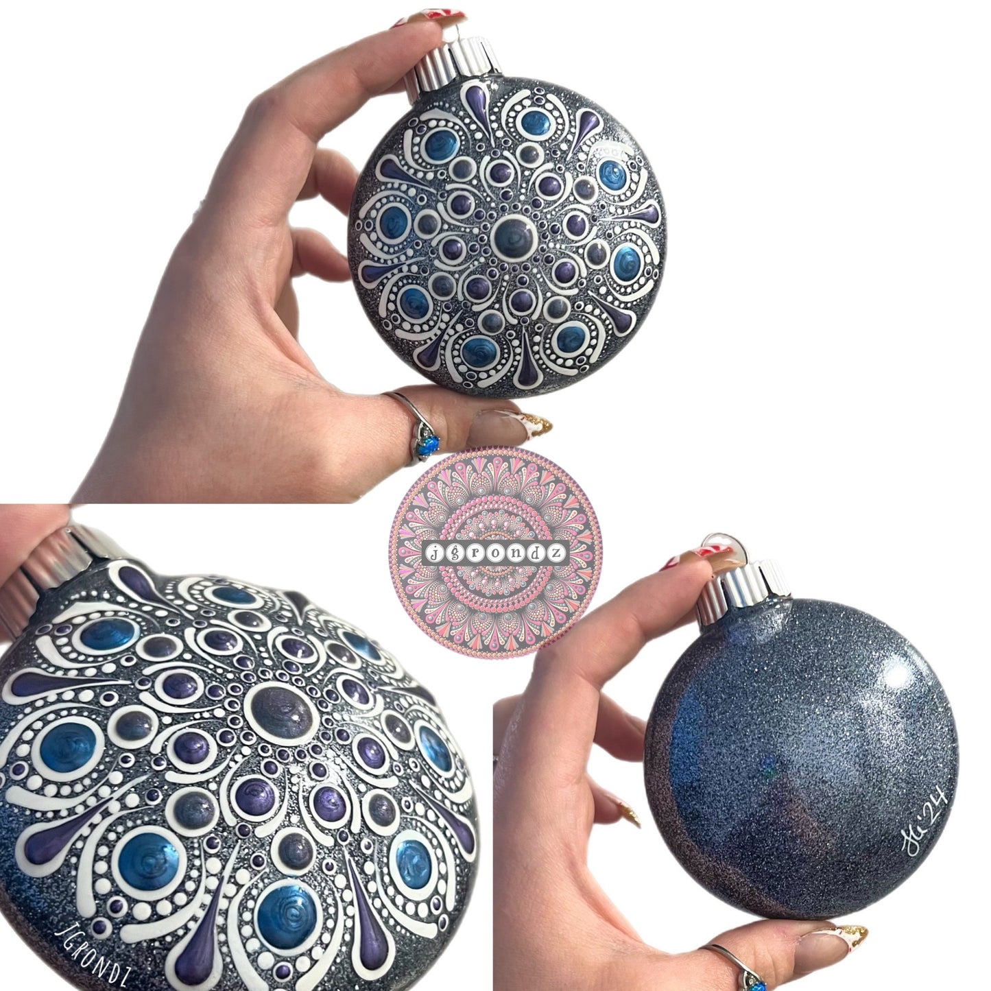 3” Mandala Glitter Ornament