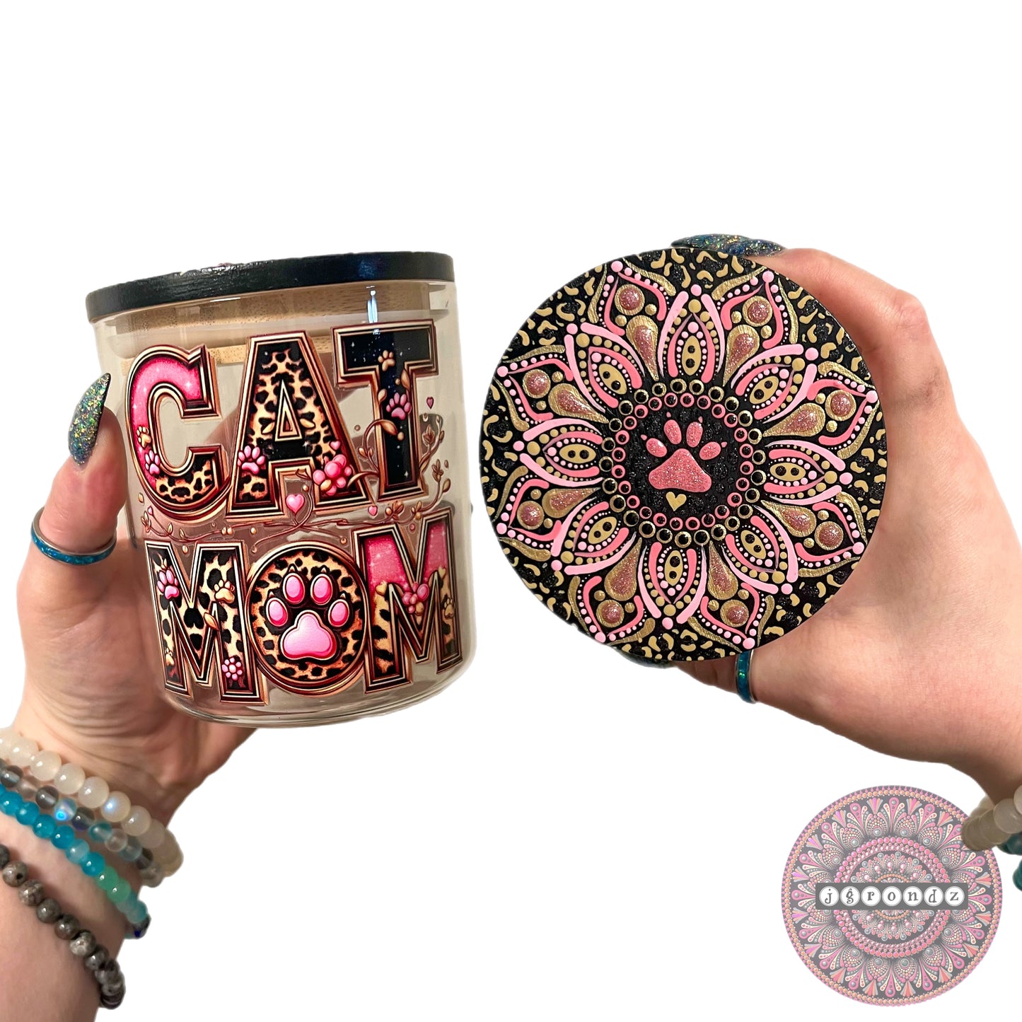 Cat Mom Mandala Stash Jar