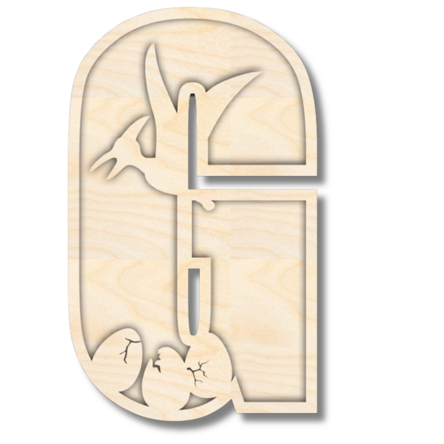 Unfinished Wood Layered Themed Letters | Dinosaur | A-Z | 2 Piece | up to 24"