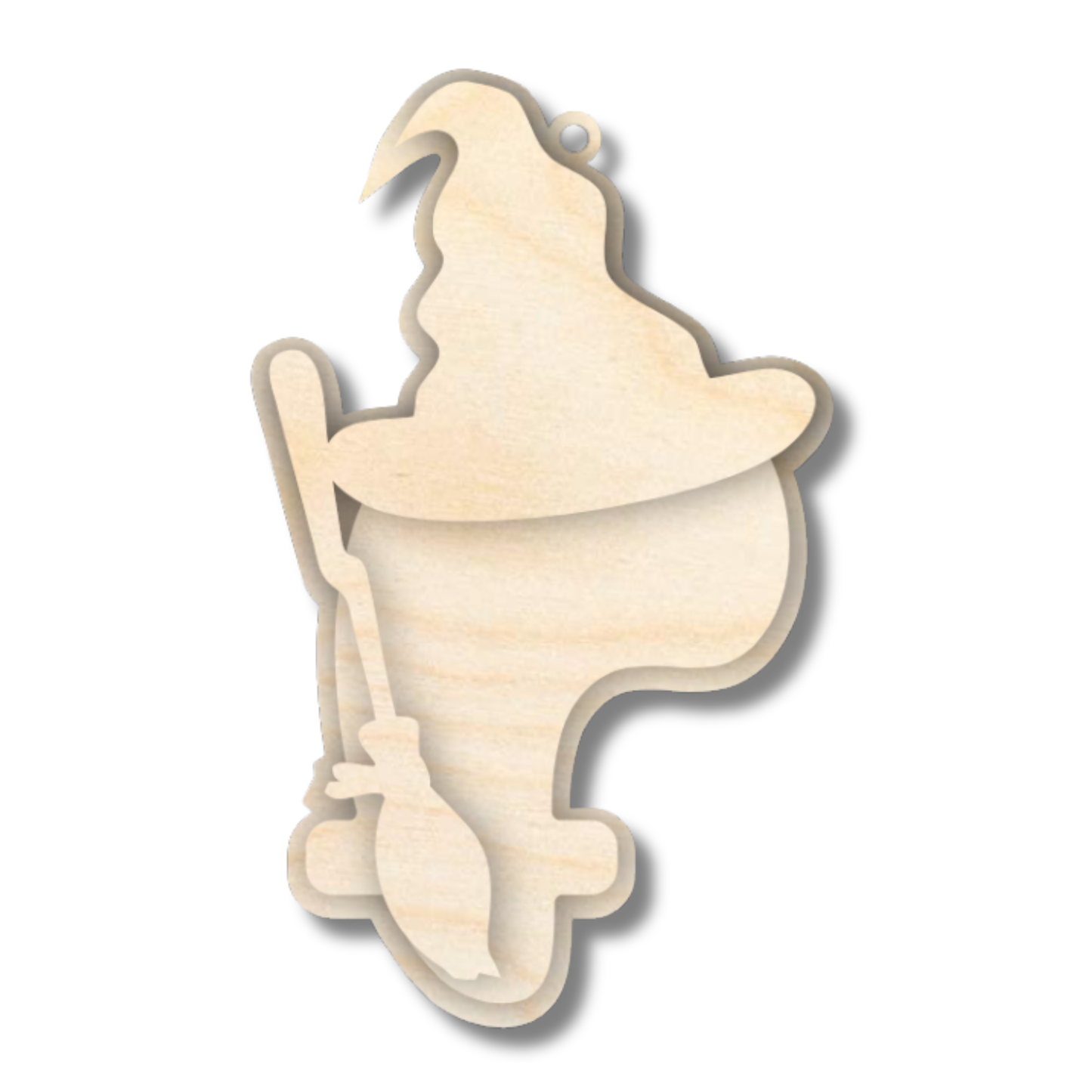 Unfinished Wood Layered Letter Halloween Witch Tags | A-Z | 3 Piece | 6" Tall | 1/8" Wood | Wood Craft DIY