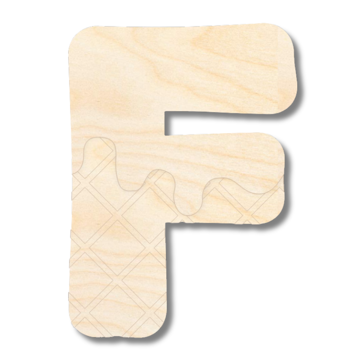 Unfinished Wood Layered Etched Themed Letters | Ice Cream | A-Z | 2 Piece | up to 24"