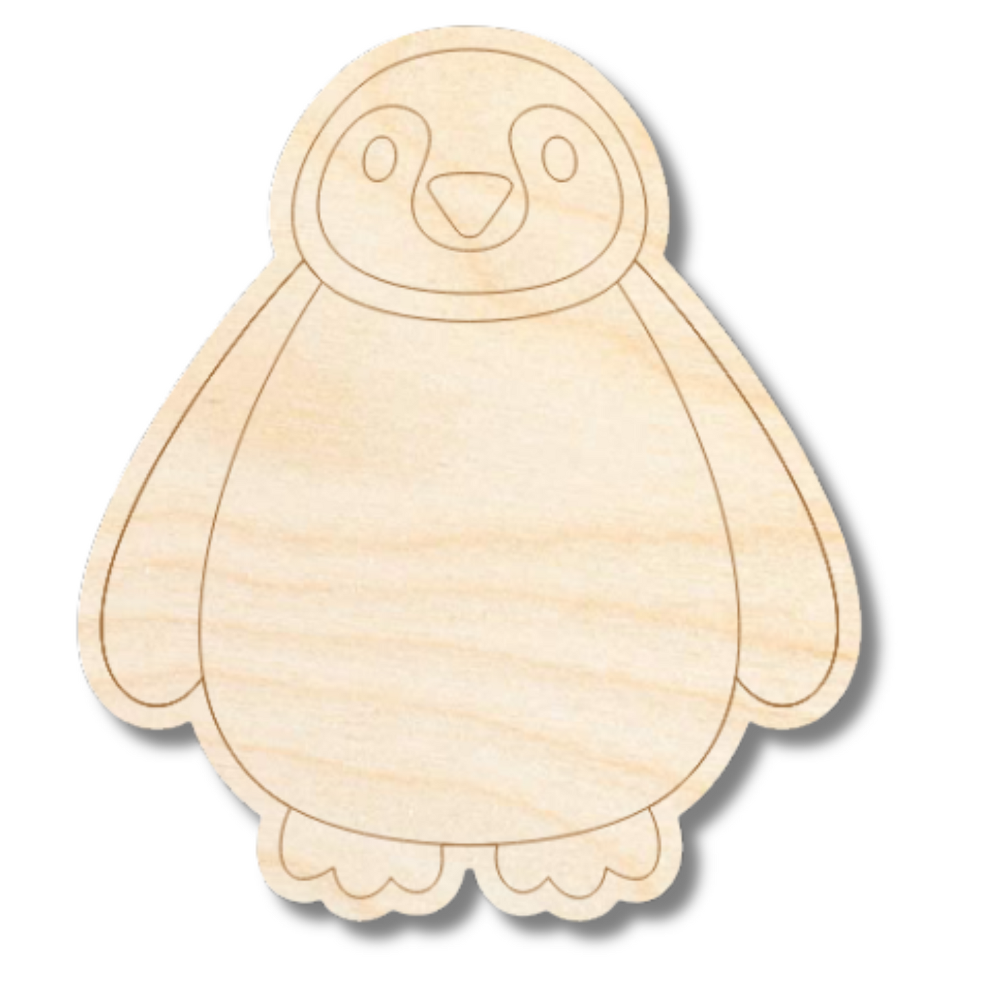 Unfinished Wood Etched Penguin Shape | Paint By Line Crafts | up to 30" DIY