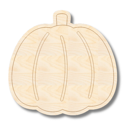 Unfinished Wood Etched Pumpkin Shape | Paint By Line Crafts | up to 30" DIY
