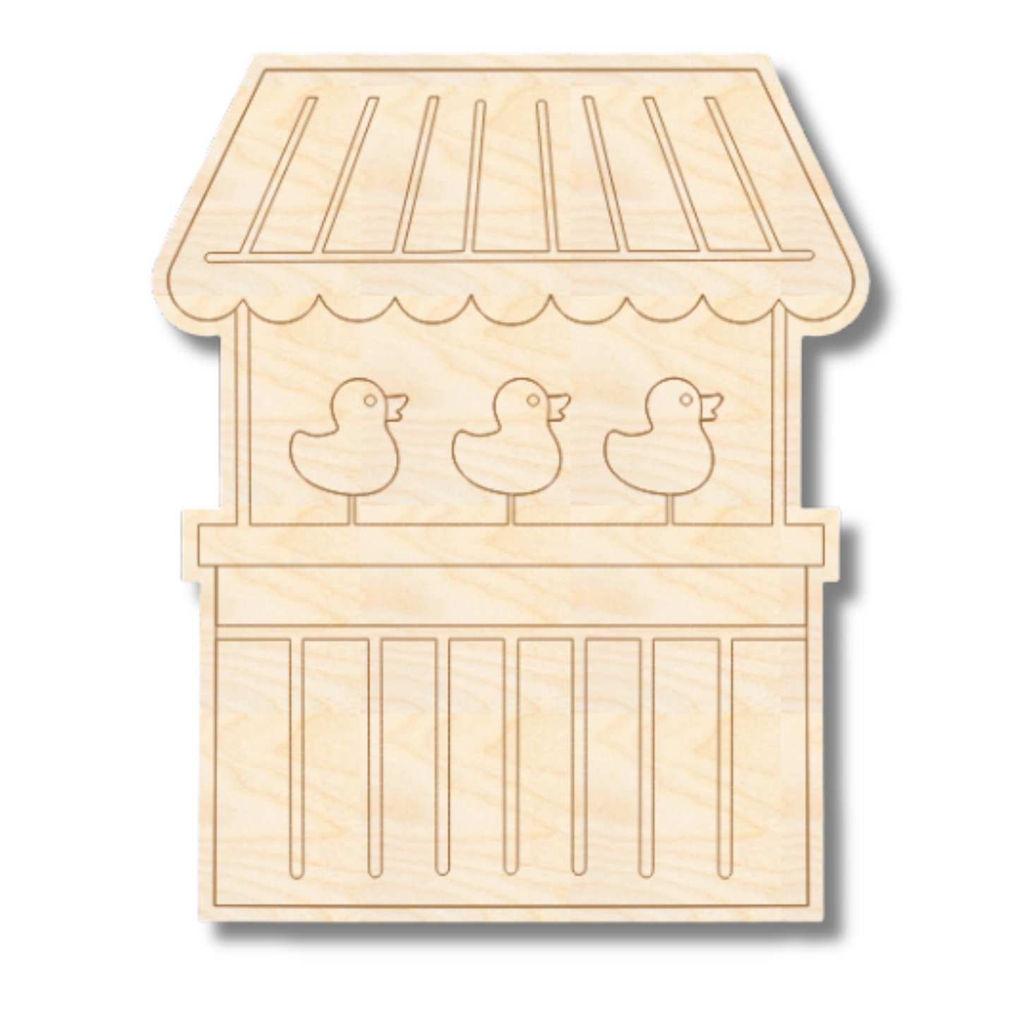 Unfinished Wood Etched Duck Game Shape | Paint By Line Crafts | up to 30" DIY