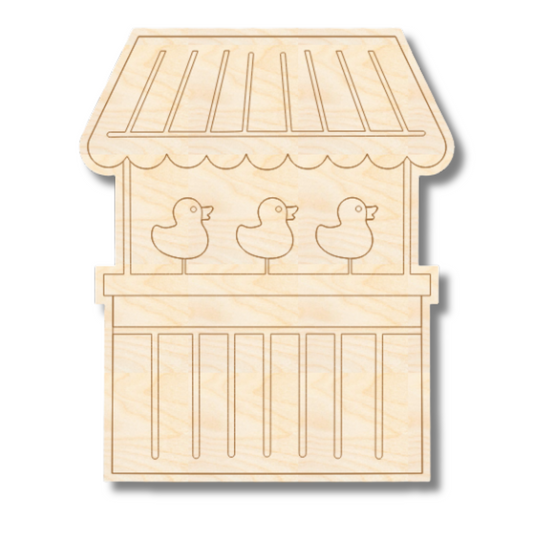 Unfinished Wood Etched Duck Game Shape | Paint By Line Crafts | up to 30" DIY