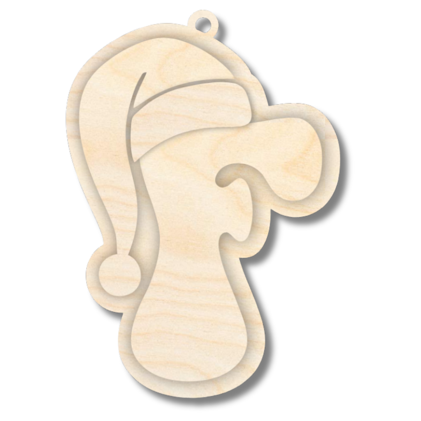 Unfinished Wood Layered Letter Santa Hat Tags | A-Z | 4 Piece | 6" Tall | 1/8" Wood | Wood Craft DIY