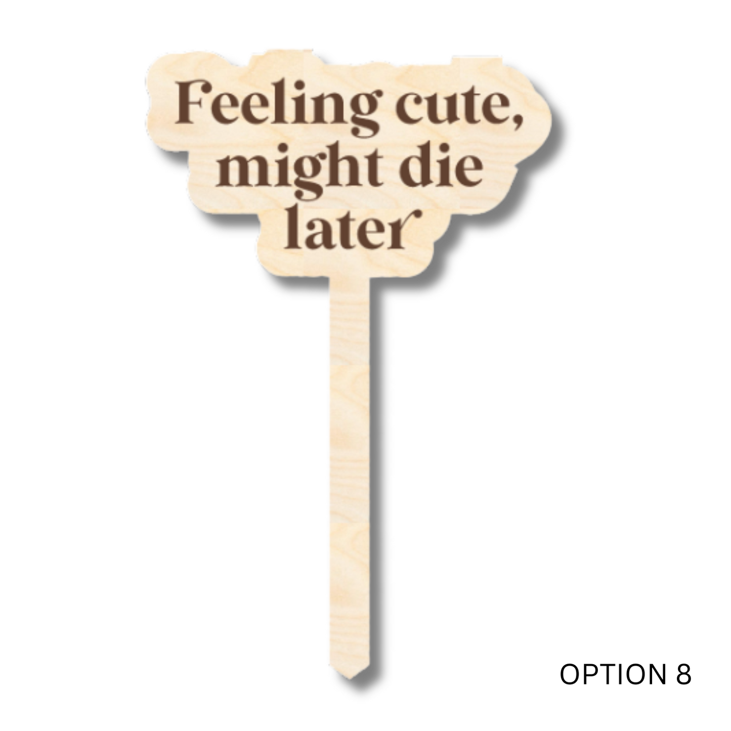 Unfinished Wood Funny Plant Stakes | 24 Options | 5" Tall | 1/8" Wood | Wood Craft Cutout