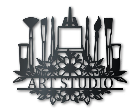Metal Artist Easel Wall Art | Art Studio Metal Sign | Indoor Outdoor | Up to 46" | Over 20 Color Options