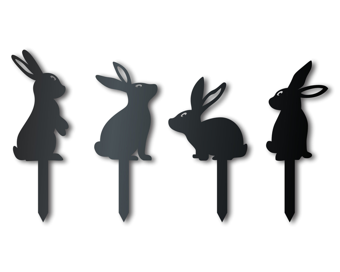 Metal Bunny Garden Stakes | Up to 24" | Over 20 Color Options