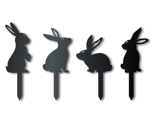 Metal Bunny Garden Stakes | Up to 24" | Over 20 Color Options