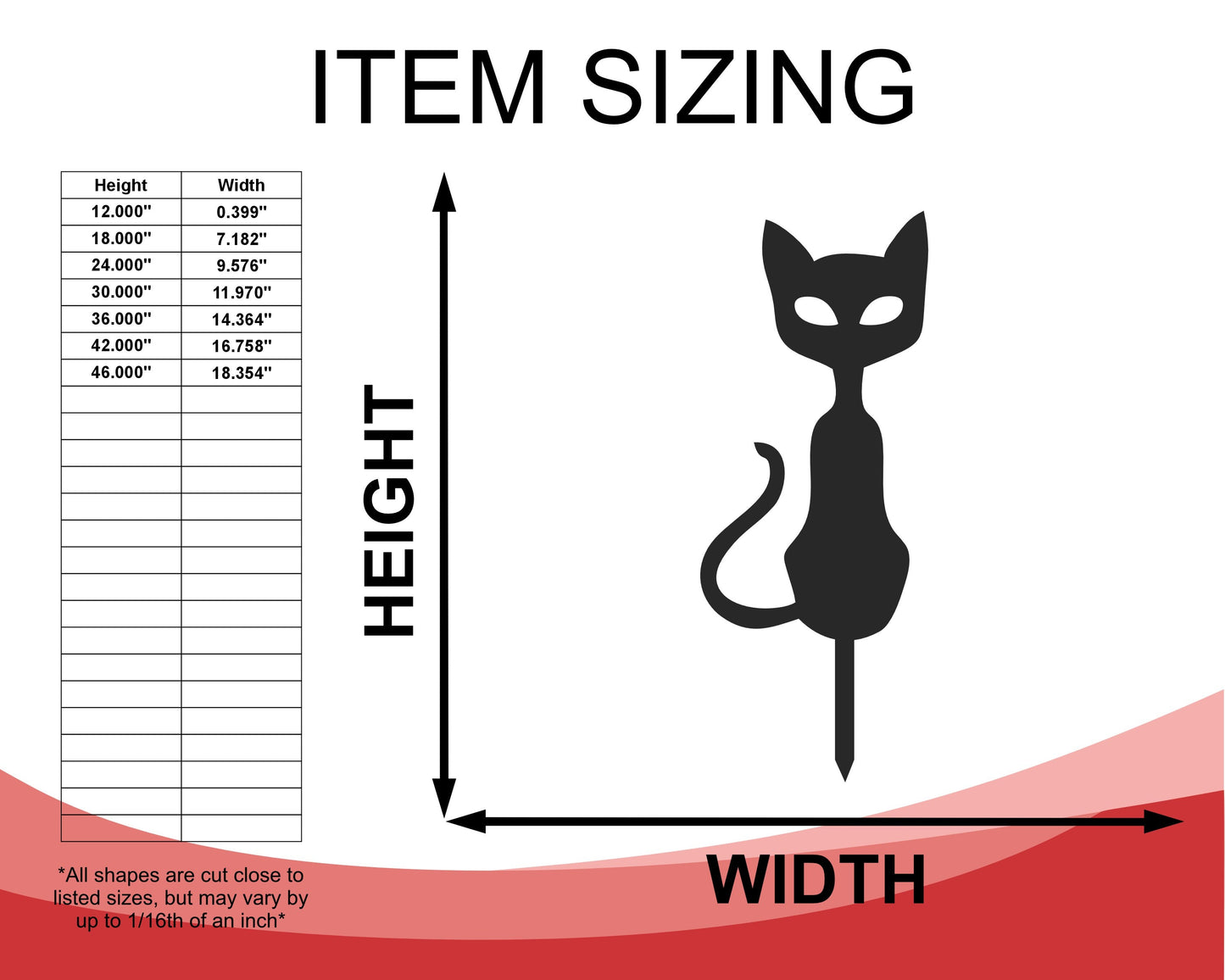 Metal Halloween Cat Garden Stakes | Set of 3 | Up to 46" | Over 20 Color Options