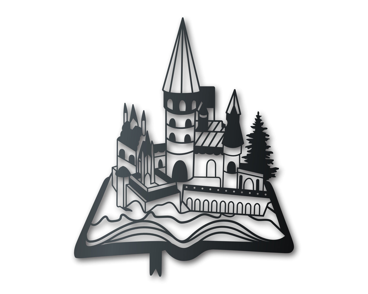 Metal Storybook Castle Wall Art | Indoor Outdoor | Up to 36" | Over 20 Color Options